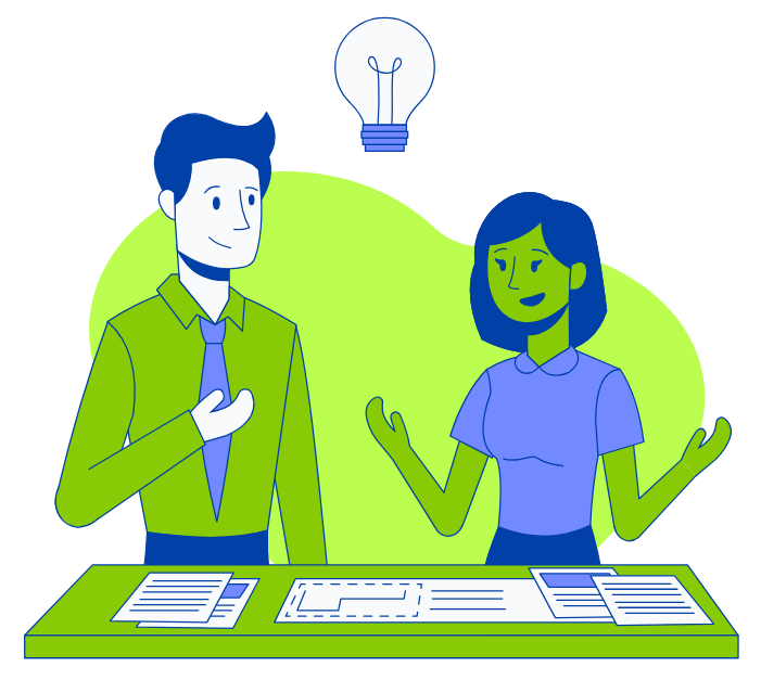 Merchant and Marketer brainstorming